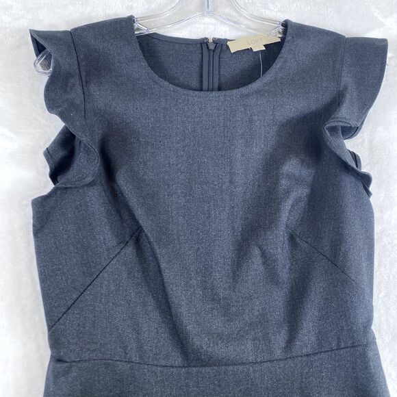 NWT LOFT Mini Dress Women Sz 6 Grey Business‎ Office Minimalist Capsule - Picture 4 of 11
